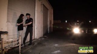 Public Handjobs - Busty MILF Olivia Austin Stroking two Cops