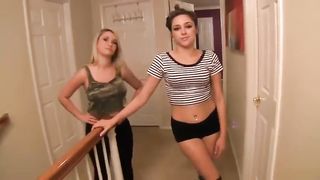 POV Daughters Making Daddy Happy Threesome - WWW.HORNYFAMILY.ONLINE