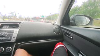 On the Phone getting a Hand Job in Traffic