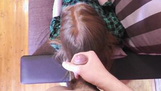 Cum on the Stepsister's Red Hair while she Watched Instagram