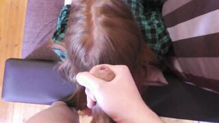 Cum on the Stepsister's Red Hair while she Watched Instagram