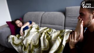 Perfect soles worship (foot worship, socks, soft soles, sexy feet, roommate feet, foot licking)