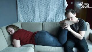 Big foot worship housecall (huge feet, BBW feet, feet in face, BIG soles, meaty feet, barefoot)