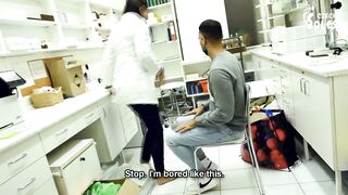 First day obedience training at a new job (footdom, boss feet, big feet, doctor feet, foot worship)