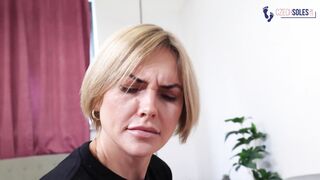 Your sexy Ukrainian housemaid (sexy feet, foot tease, czech soles, foot worship POV, high arches)