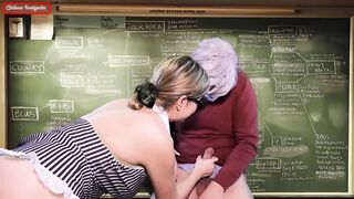 New teacher fucks old teacher to rank up in the classroom