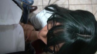 Come on teacher! I suck your cock and you help me pass the school year. Hot blow job at school room