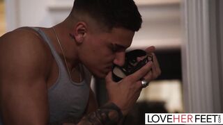 Latina Hottie Vanessa Sky Gives Footjob To Horny Cock