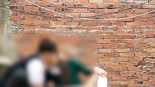 FUCKING Behind the Classrooms! She Swallows All the COCK! Real Public Sex!! Mexican College Girl!
